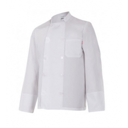 Chaqueta cocina básica manga larga blanca.